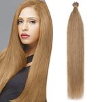 16" SEGO Pre Bonded Human Hair Extensions I Stick Tip [0.5g*100 Strands] #24 Natural Blonde Straight (50g)