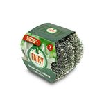 Addis Fairy Original Premium Steel Wool Pot & pan Scourers, Pack of 3, Steel,Stainless Steel,518944