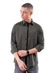 The Indian Garage Co Men's Slim Fit Shirt (1121-SHLR127-04_Olive 2XL)