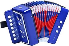 LIEKE Kids Accordion 10 keys Button,Musical Instrument,Mini Accordions Gift for Beginners (Blue)