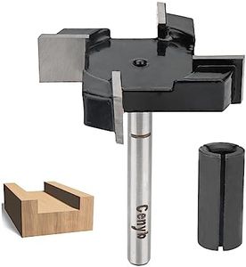 CENYB CNC Spoilboard Surfacing Router Bits,4 Teeth 1/4 inch Shank 2 inch Cutting Dia with Router Collet for Woodworking Tools