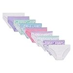 Fruit of the Loom girls Fruit Loom Cotton Bikini Style Underwear, ASSORTED, 8 US