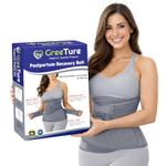 GREETURE 3 in 1 Post Pregnancy Abdominal Belt for Women, C-Section Abdomen Belt & Belly Wrap for After Delivery Recovery – Adjustable Postpartum Belt, Maternity Belt for Waist, Pelvis & Tummy Support (Free Size) (Gray)