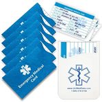 6-Pack Medical Alert Wallet Cards with Protective Tyvek Sleeves Emergency Medical Card with Bonus Medical Symbol Adhesive Card Holder for Smartphones