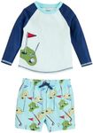 Mud Pie Boys' Standard Rash Guard Set, Golf, 24-3T