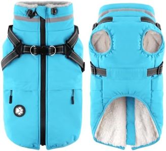 Dogcheer Dog Fleece Coat with Harness Built in, Winter Jackets for Dogs