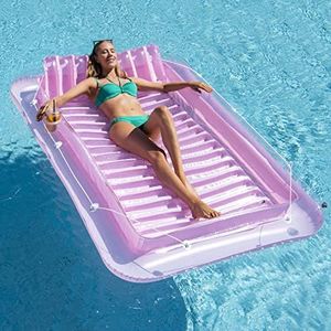 Inflatable Pool Floats Boat for Adults and Kids, Blow Up Tanning Pool Raft Tub with Inflatable Pillow for Family Outdoor, Garden, Backyard Summer Water Party (Pink)