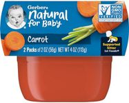 Gerber 1st Foods Baby Food, Carrot Puree, Natural & Non-GMO, 2 Oz - 2 Count (Pack of 8)