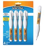 BIC Wite-Out Shake 'n Squeeze Correction Pen, 8 ml, White, 4/Pack (WOSQPP418)