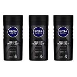 NIVEA Men Body Wash, Deep Impact Shower Gel for Body Face & Hair, 250 ml each (Pack of 3)