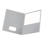 Oxford Twin Pocket Folders, Letter Size, Gray, 25 per Box (57505)