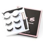 MANYCAST Magnetic False Eyelashes with Eyeliner Kit - Natural Looking Eyelash (3 Pairs) for Eye Makeup | 5D Faux Mink Lashes | Waterproof Magnetic Liquid Eye Liner