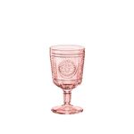 Bormioli Rocco Romantic Set of 4 Stemware Glasses, 10.75 Oz. Colored Crystal Glass, Cotton Candy Pink, Made in Italy.