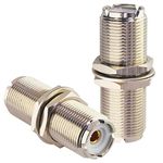 Boobrie SO239 to SO239 Bulkhead Connector UHF Female SO239 Female Connector RF UHF Coax Adapter UHF Female to UHF Female Coaxial Connector Low Loss UHF Female to Female Coax Adapter 4.5 cm Pack of 2