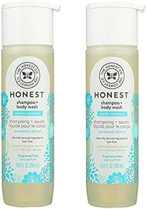 HONEST Purely Simple Fragrance-Free Shampoo + Body Wash | Tear-Free Baby Shampoo with Naturally Derived Ingredients | Sulfate- & Paraben-Free Baby Bath | 10 Fl Oz (Pack of 2)