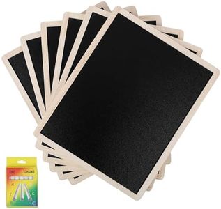 Kurtzy Set de Pizarras Negras de Doble Cara - 6x Mini Pizarra Negra Pequeña Infantil de Tiza con Marco de Madera - para Pared Cocina Hosteleria Fiestas Bar y Decoración