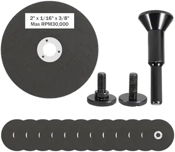 2 Inch Die Grinder Cut Off Wheel,15 Pack 2” Metal Cutting Discs 3/8in Hole with Metal Arbor 1/4in Shank,Drill Metal Cutter Attachment for Cuts Steel, Bronze, Brass, Nuts,Bolts, Screws etc
