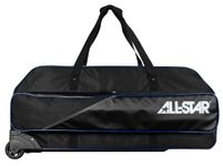 All-Star Pro Model Players Rolling Baseball Fastpitch Catchers Equipment Duffle Bag, Black/Navy