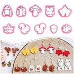 Keoker Polymer Clay Cutters for Fall - Acorn Clay Cutters for Earrings Making, 10 Shapes Autumn Clay Earrings Cutters, Clay Cutters for Polymer Clay Jewelry (Earrings Clay Cutters)