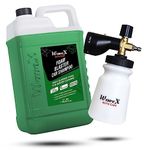 Wavex Car Washer Gun + Car Shampoo | Car Foam Sprayer | Foam Cannon 3.0 + Foam Wash Car Shampoo Concentrate 5Ltr pH Neutral, Extreme Suds Snow White Foam, Highly Effective on Dust and Grime