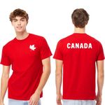 Mens Canada Day Maple Leaf T-Shirt, Custom Premium Double-Sided Canada Day Tshirt for Men D (S, Red)