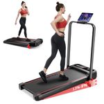 KEEP FUN Walking Pad with Incline, Walking Pad with Handle Bar 3 Level Incline, 300 Lbs Walking Pad Foldable for Home Office, Under Desk Treadmill with LED Display Remote Control & APP