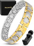 MagnetRX® Ultra Strength Magnetic Bracelet - Effective Stainless Steel Magnetic Bracelets for Men - Adjustable Bracelet Length with Sizing Tool for Perfect Fit (Silver & Gold)