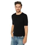 DANISH ENDURANCE Merino Wool T-Shirt Mens, Thermal Base Layer, Premium Undershirt Men, Breathable and Moisture Wicking Black, L