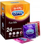 Durex Fun Explosion Condoms - Various Types for Exciting Variety - Fun Contraception - 24-Piece Bulk Pack