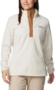 Columbia Benton Springs 1/2 Snap Pullover, Felpa in Pile Donna, Chalk/Camel Brown, Taglia XL