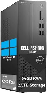 Dell Inspiron Small Form Desktop Computer for Business and Gaming,13th Gen Intel 10-Core i5 Tower PC,64GB RAM 2TB SSD+512GB PSSD,Lifetime Office,Windows 11 Pro,Intel UHD Graphics 730,RJ-45,DisplayPort