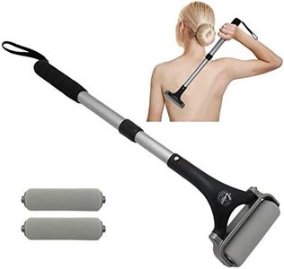 EASACE Lotion Applicator for Back & Body, Long Handle 21.5inch Adjustable Lotion Roller with 2 Replacement Roller for back self(silver)