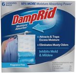 DampRid Fragrance Free Hanging Moisture Absorber, 15.4 oz., 6 Pack - Eliminates Musty Odors for Fresher Air, Ideal Moisture Absorbers for Closet, 10% More Moisture Absorbing Power*