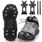 Trusiel Ice Snow Grips,Anti-Slip Shoes Ice Gripper 1 Pair Snow Walk Traction Cleats Winter Walker Traction Device for Walking on Ice Snow fit Snow & Ice Spikes Snow Traction Cleats (Black, M)