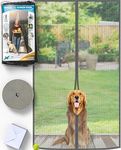 FLUX Magnetic Screen Door - Self-Sealing, Pet-Friendly, Keeps Bugs Out - Fits Doors Up To 38"x82", Door Screen Magnetic Closure, Hands-Free Patio Screen Door Mesh Partition