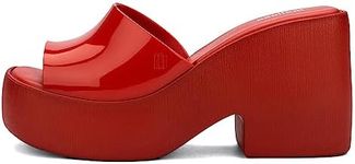 Melissa Posh Slip-On Platform Jelly Heels for Women, Red, 10