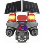 Maizic Smarthome TriSiren 5MP×3 4G Solar Camera | Triple PTZ/Lens with Triple Screen View | Dual Solar Panel | 10000mAh Inbuilt Battery | AI Human Detection | Color Night Vision | 2-Way Talk