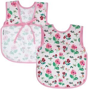 BapronBaby Eric Carle Pink Floral Caterpillar Bapron - No Neck Tie Safer Bib for Baby & Toddler - Soft Waterproof Stain Resistant - Machine Washable - Sz Preschool 3-5yrs