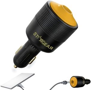 STARGEAR Starlink Mini Car Adapter 12V to 30V DC Step Up Converter with White Indicator Light, 60W Car Cigarette Lighter Adapter for Starlink Mini, Supports 16AWG 50M Cable, Ideal for RV,Boat,Trailer