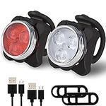 Balhvit Bike Light Set, Super Bright USB Rechargeable Waterproof Mountain Road Safety & Easy Mount LED Bicycle Lights, USB Cycling Front & Rear Light