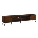 Walker Edison Nora Modern Minimal Open-Shelf TV Stand for TVs up to 90 Inches, 80 Inch, Dark Walnut