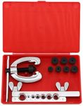 Maizoon Flaring Tools Set 7-Hole Bar 9pcs Double Flaring for Copper Aluminum Soft Steel Brake Line and Brass Tubing with Storage Case for 3/16",1/4",5/16",3/8",7/16",1/2",5/8" O.D. Tubing Red