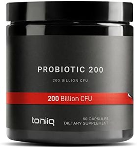 Toniiq Probiotic 200 by - 200 Billion CFU Probiotic Supplement - 30 Verified Probiotics Strains with Prebiotic Enzymes - Fully Shelf Stable Formula - 60 Extended Release Capsules