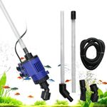 Venus Aqua VS-V1800G Electric Aquarium Gravel Cleaner | Automatic 16W Fish Tank Vacuum & Water Changer | 1080L/H Siphon Pump for Sand, Algae, Debris Removal | Blue