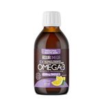 AquaOmega 5x Ultimate Strength High DHA Omega-3 Liquid with EPA and Vitamin D - Wild Caught Omega 3 Fish Oil Liquid - 4380mg of Omega 3 Supplements - 225ml Lemon