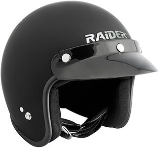 Raider Open Face Helmet (Black, X-Large)