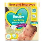 Pampers Active Baby Tape Style Baby Diapers, New Born/Extra Small (NB/XS) Size, 96 Count, Adjustable Fit with 5 star skin protection, Up to 5kg Diapers