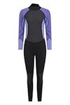 Mountain Warehouse Womens Full Wetsuit – 2.5mm Thickness, UPF 50+, Contour Fit, Adjustable Neck Swimming Wet Suit, Retains Body Heat - One Piece - Spring Summer Dark Purple 16-18