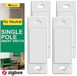 Zigbee Smart Switch no Neutral Required | 4 Pack Smart Light Switch Compatible with Alexa and Work with Google Home, Smart Home Devices