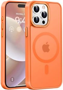 Newfuture Upgraded Magnetic for iPhone 15 Pro Max Case [Compatible with Magsafe] [Mil-Grade Protection], Pocket-Friendly, Slim Translucent Phone Case Cover for iPhone 15 Pro Max 6.7", Orange